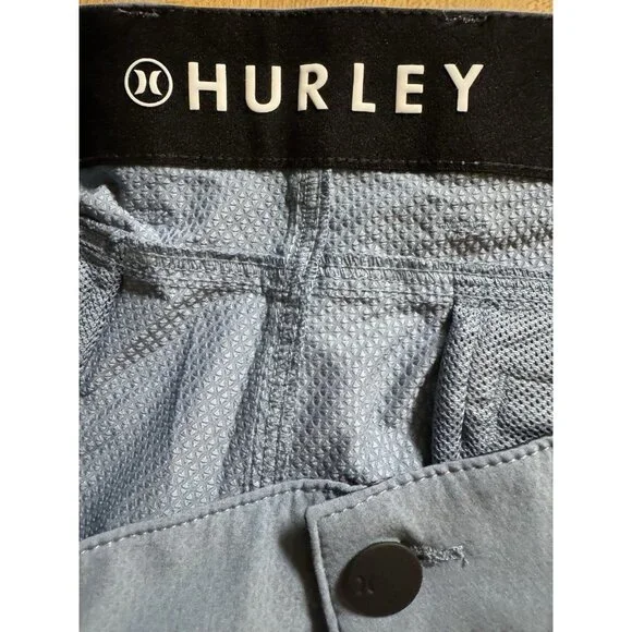 Hurley Hybrid Shorts Mens 38 Gray Blue Stretch Surf Walk Shorts 9” Inseam - Picture 3 of 5